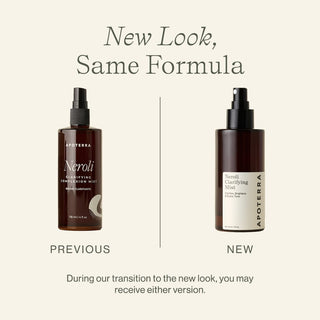 During our transition, you may receive either the old or new look of the Neroli Claridying Mist
