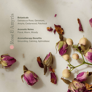 Rose and Amyris Vitamin C Body Oil is calming and grounding