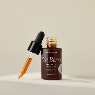 Sea Berry Balancing Facial Oil with orange oil in dropper