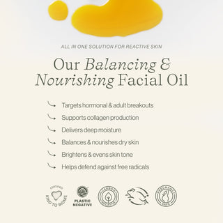 Apoterra Sea Berry Balancing Facial Oil is a balancing & nourishing facial oil that helps with adult acne & breakouts while supporting hydration and collagen production 