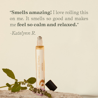 Apoterra Tulsi Roll On Perfume Oil customer review smells so good and makes me feel so calm and relaxed.