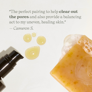 Apoterra Brightening Double Cleanse Duo customer review clear our pores and balances uneven skin tone while healing skin.