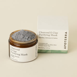 Charcoal Mineral Purifying Mask by Apoterra activated charcoal powder texture