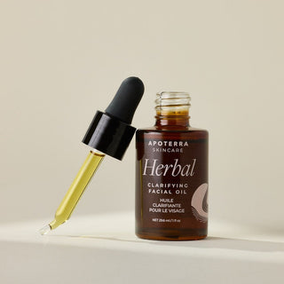 Herbal Clarifying Facial Oil for Acne and Blemish Support by Apoterra. 