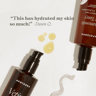 Apoterra Hydrating Double Cleanse Kit Vetiver Oil and Chamomile Tansy Cleanser