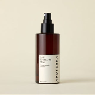 Rose Hydrating Facial Mist with hyaluronic acid and rose water with flowers