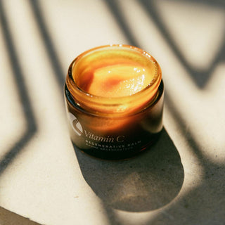 Vitamin C Regenerative Balm jar open showing texture