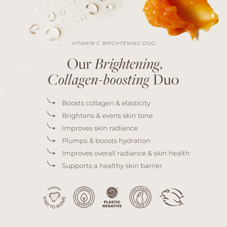 Vitamin C Brightening Duo by Apoterra boosts collagen & elasticity, brightens & evens skin tone, improves radiance while supporting skin barrier health
