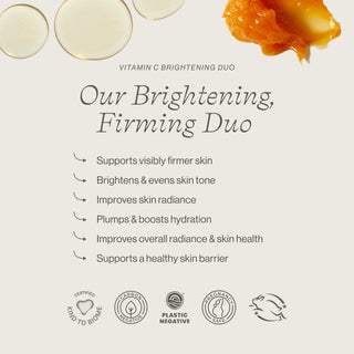 Vitamin C Brightening Duo by Apoterra visibly firms, brightens & evens skin tone, improves radiance while supporting skin barrier health